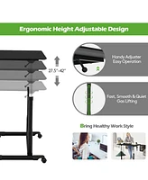 Height Adjustable Computer Desk Sit to Stand Rolling Notebook Table