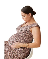 Ingrid + Isabel Maternity Ingrid + Isabel Daydream Midi Dress Brown Navy Abstract Xl