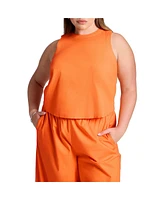 Eloquii Plus Boxy Scoop Neck Crop Tank