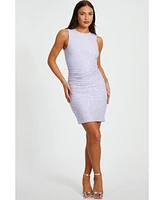 Quiz Women's Sequin Jersey Mini Dress with Ruched Strap