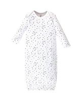 Touched by Nature Baby Boys Organic Cotton Long-Sleeve Gowns 3pk, Happy Camper, 0-6 Months