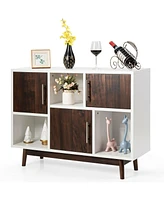 Wood Display Sideboard Storage Cabinet with Storage Compartments