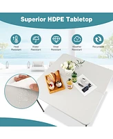 Folding Camping Table with All-Weather Hdpe Tabletop and Rustproof Steel Frame