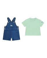 Guess Baby Boys 2-Piece T-Shirt and Knit Denim Overall Set