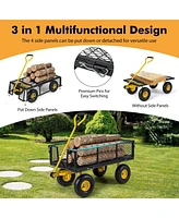 Utility Garden Wagon with 4 Removable Side Panels and 900 Load Capacity