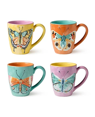 Certified International Butterflies Mugs, Set of 4