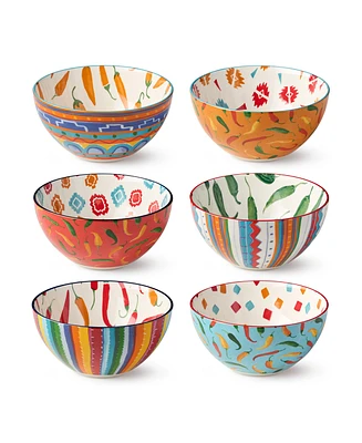 Certified International Caliente All-Purpose Bowls, Set of 6, Service for 6