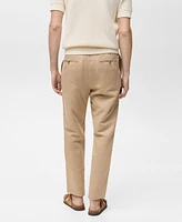 Mango Men's Eu Slim-Fit Linen-Blend Drawstring Pants