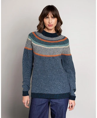 Celtic & Co. Women's Statement Stripe Donegal Wool Sweater