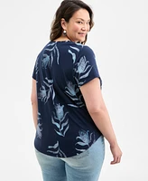 Style & Co Plus Size Printed Graphic T-Shirt, Exclusively at Macy's