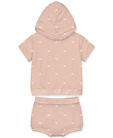 Disney Baby Girls Minnie Mouse Terry Hoodie & Shorts, 2 Piece Set