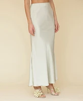 Avec Les Filles Women's Bias-Cut Trumpet Maxi Skirt