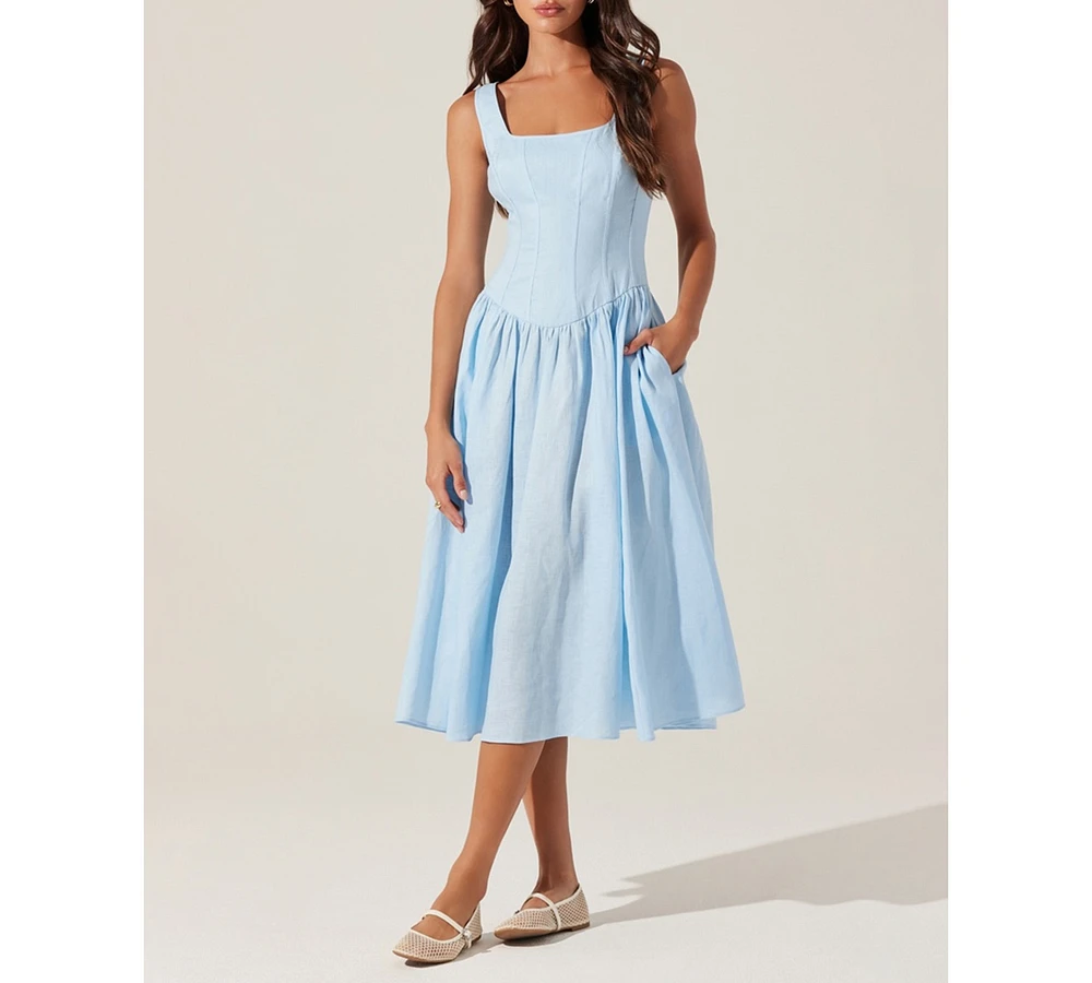 Astr the Label Women's Thierry Linen Corset Dress