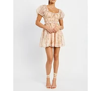 En Saison Women's Kimberly Shirred Mini Dress