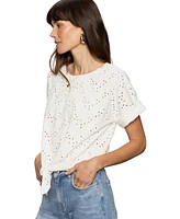 Sanctuary Women's Cotton All Day Eyelet Tie-Front Tee
