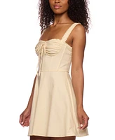 B Darlin Juniors' Ruched-Front Fit & Flare Dress