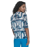 Calvin Klein Women's Printed Mesh Blouse