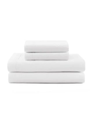 Tommy Hilfiger Solid 200 Thread Count Hem Stripe Cotton Percale Sheet Set