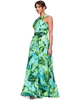 Xscape Women's Sleeveless Printed Chiffon Dress