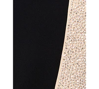Xscape Women's Beaded Colorblocked Bodycon Dress