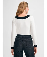 Isaac Mizrahi Women's Long Sleeve Bow Top