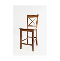 Simplicity Solid Wood Classic X-Back Counter Stool (Set of 2)
