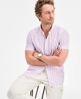 Club Room Men's Bengali Short Sleeved Striped Button-Down Shirt, Exclusively at Macy's