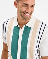 Club Room Men's Short Sleeve Striped Cardigan Sweater, Exclusively at Macy's