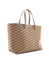 Pre-Owned Balenciaga Large Signature East-West Shopper Tote Bb Monogram Coated Canvas