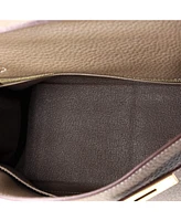 Pre-Owned Hermes Kelly 28 Handbag Grey Clemence with Gold Hardware