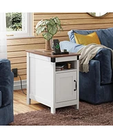 Wlive End Table with Charging Station, Side Table with Usb Ports and Outlets, Narrow Side Table for Small Spaces, Living Room, Couch, Nightstand with