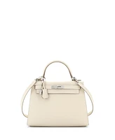 Pre-Owned Hermes Kelly 28 Handbag Light Epsom with Palladium Hardware