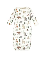 Hudson Baby Boys Hudson Cotton Gowns, Forest Animals