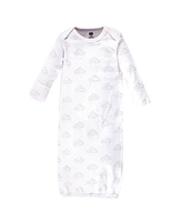 Hudson Baby Girls Hudson Cotton Gowns, Cloud Mobile Pink, Preemie/Newborn