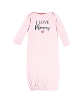 Hudson Baby Baby Girls Hudson Cotton Gowns Mommy Pink Navy