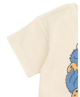 Sesame Street Little Boys Cookie Monster Waffle Knit T-Shirt and Shorts Outfit Set