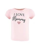 Hudson Baby Baby Girls Hudson Short Sleeve T-Shirts Mommy Pink Navy, 18-24 Months