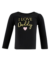 Hudson Baby Girls Long Sleeve T-Shirts Daddy, 18-24 Months