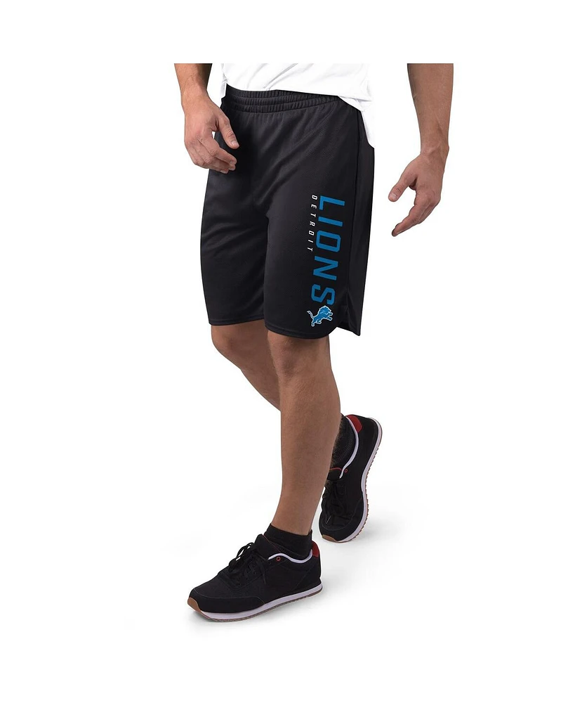 Msx by Michael Strahan Men's Black Detroit Lions Mesh Shorts