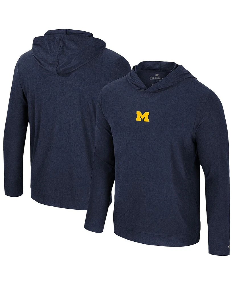 Colosseum Men's Navy Michigan Wolverines Long Sleeve Hooded T-Shirt