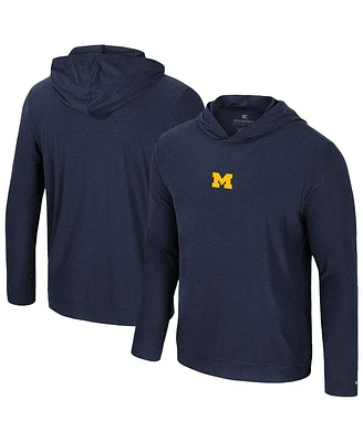 Colosseum Men's Navy Michigan Wolverines Long Sleeve Hooded T-Shirt