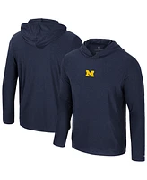 Colosseum Men's Navy Michigan Wolverines Long Sleeve Hooded T-Shirt