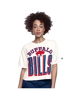 Starter Women's White Buffalo Bills Throwback Play the Ball Boxy Cropped T-Shirt