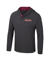 Colosseum Men's Charcoal Florida State Seminoles DuJour Raglan Long Sleeve Henley Hoodie T-Shirt