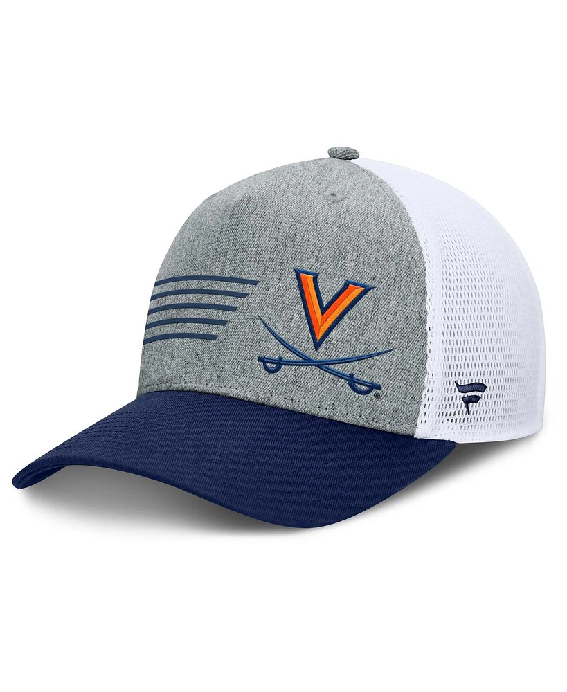 Fanatics Men's Heather Gray/Navy Virginia Cavaliers Profile Trucker Adjustable Hat