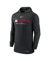 Nike Men's Heather Black Arizona Diamondbacks Authentic Collection Tri-Blend Performance Pullover Hoodie