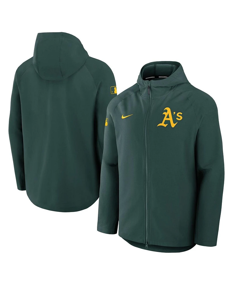Nike Men's Green Athletics Authentic Collection Raglan Performance Full-Zip Jacket