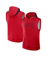 Nike Men's Red Washington Nationals Authentic Collection Performance Sleeveless Pullover Hoodie