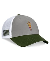 Top of the World Men's Gray/Green Arizona State Sun Devils Oht Military Appreciation Badge Trucker Adjustable Hat
