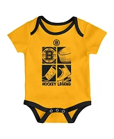 Outerstuff Baby Boys and Girls 3-Piece Boston Bruins Legend Bodysuit Set